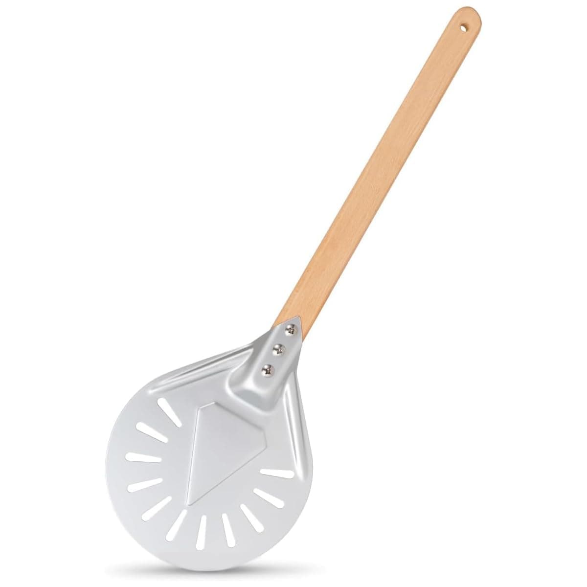 Pizza Paddle Peel, Non Stick Pizza or Cake Server, 7 inch Pizza Turning Peel with Dismountable Wood Handle, Cook Pizzas Like a Professional