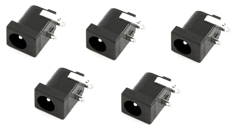 OLatus 5 Piece Female DC Power Jack Supply Socket Plug Connector PCB Mount Connector