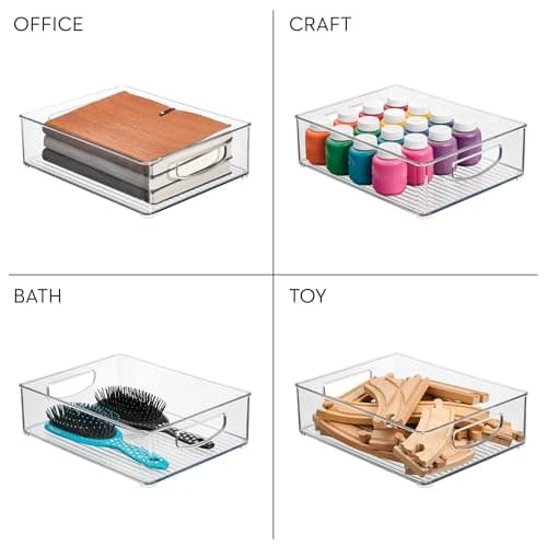 Interdesign 25-Cm By 20-Cm By 7.5-Cm: Cabinet Kitchen Binz Kitchen Storage Container, Medium-Sized Plastic Storage Boxes For The Fridge, Freezer Or Pantry, Clear