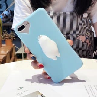 AliPlus iPhone X Case, Squishy Bear 3D Soft Cute Silicone TPU Protective Phone Case for Apple iPhone X 5.8 inch Blue