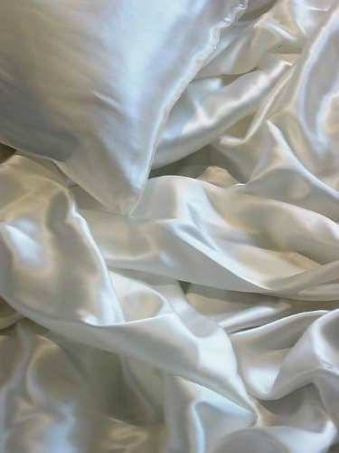 Feeling Pampered 3 Pc 100% Mulberry Silk Charmeuse Sheet Set Twin Extra Long White Half of Retail