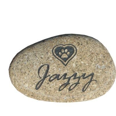Heart Design. Enter Your Pets Name here on This Listing and we Will engrave This a Real River Rock to memorialize Your Fur Baby..