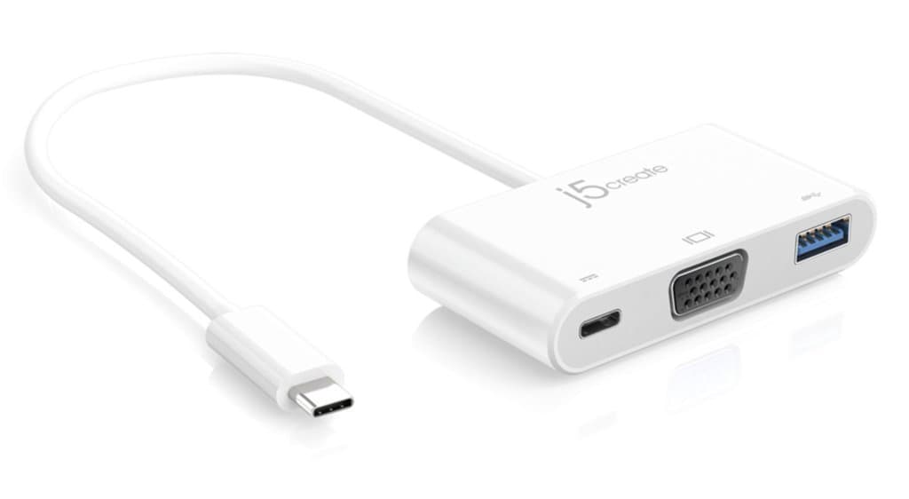 j5create USB-C to VGA & USB 3.0 - Power Delivery | USB Super Speed 3.0 Port | 5 Gbps | 1920 x 1200 @ 60 Hz | 1080p Video Playback | Compatible with USB C Devices