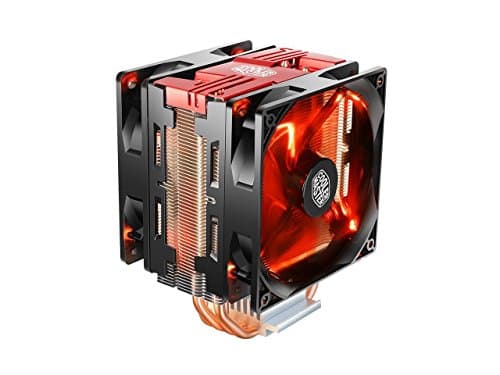 Blizzard T400 PRO (Red) - CPU Cooler with Dual (2X) XtraFlo 120 "Fire Red" LED PWM Fan, 4 Direct Contact Heatpipes, Red Top Cover", Intel/AMD Universal Mounting (AMD AM4 Compatible!)