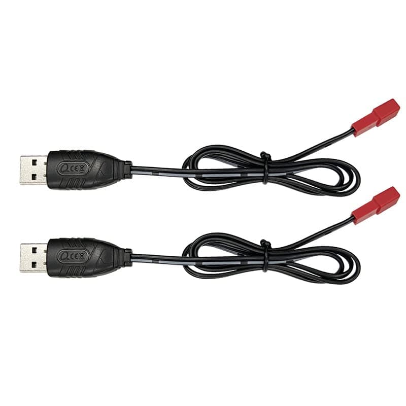 2Pack JST 2PIN USB Charger Cable for 3.7V Li-ion Battery, 800mA Charging Speed Compatible for 3.7V RC Car Battery