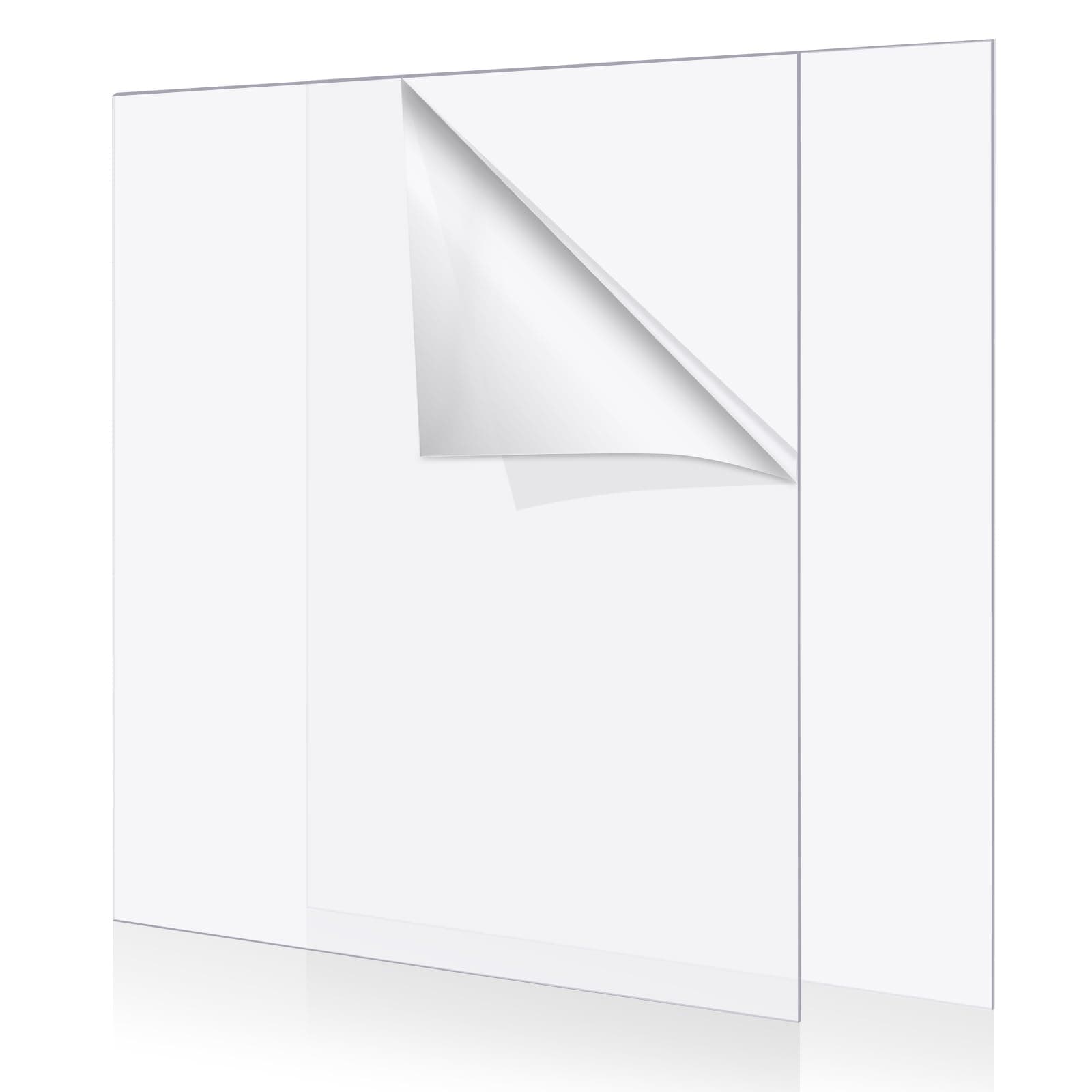 ASelected 2 Pcs Clear Acrylic Sheets A2, 2mm Transparent Acrylic Sheets Clear Acrylic Perspex Replacement Sheet for Drawing, Printing, Craft DIY, Picture Frame etc(59.4 x 42cm)