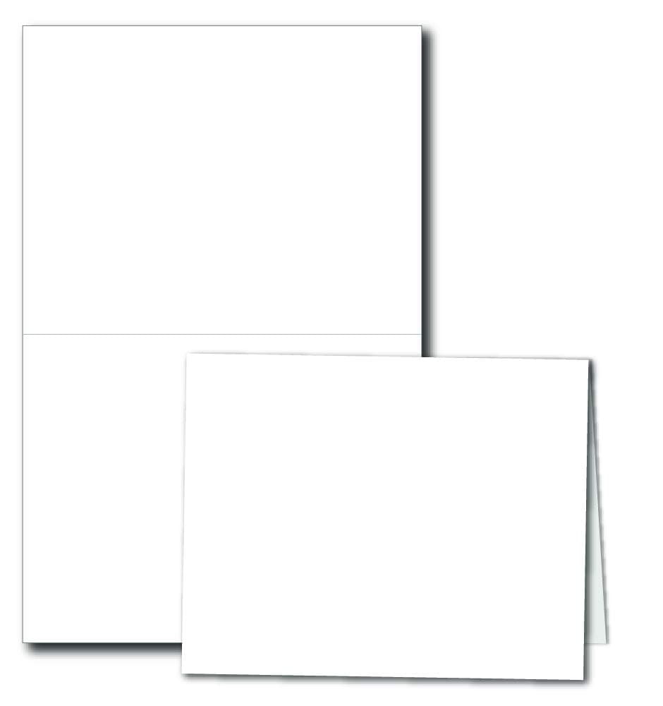 Heavyweight Blank White A2 Folded Note Cards - 4.25" x 5.5" - Greeting Cards for Card Making - Thick 80lb Stock - Inkjet/Laser Printer Compatible (40 Cards)