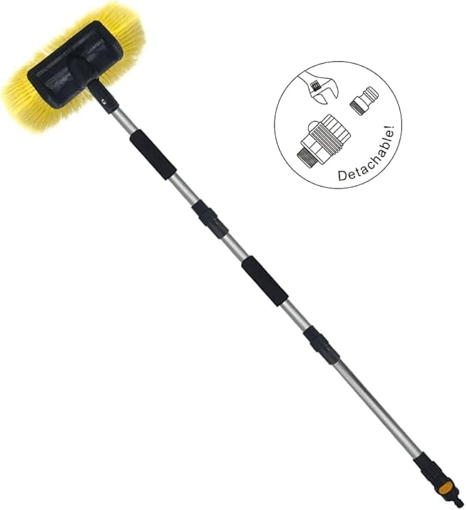 SENGO Car Wash Brush with Long Handle 12'' Lock Soft Bristle Brush car Scrub ...