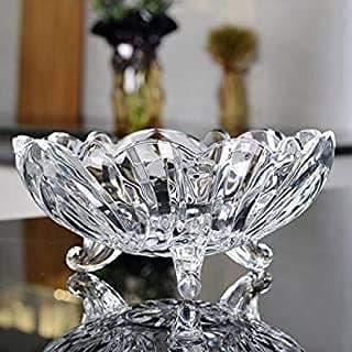 Fruit Bowl Dining Table Glass Serving & Dinnerware, Crystal Touch Designer (Transparent)