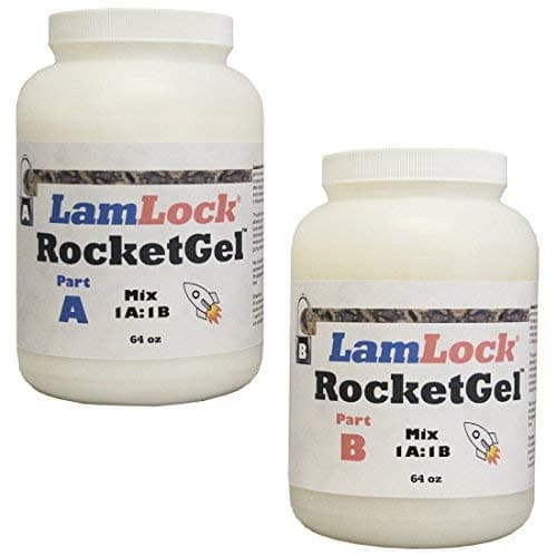 RocketGel - 25 Minute Epoxy for Granite, Quartz, Marble, Tile - Easily Fix Chips, Fill Cracks, Repair Defects and Restore Countertops and Tile - Colorable Glue to Match Stone - 1 Gallon Kit