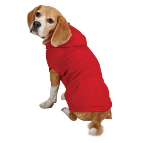 Casual Canine Polyester/Cotton Basic Waffle Hoodie, XX-Small, Red