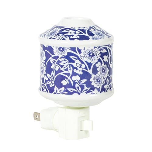 Blue Floral Vintage 2.5 x 4 Oil Diffusing Electric Wall Plug-In Night Light