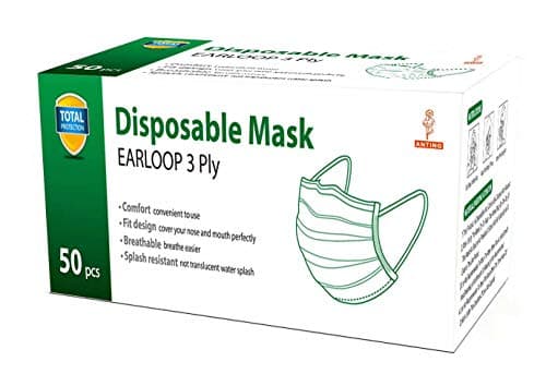 50Pcs Disposable 3-Layer Masks, Anti Dust Breathable Disposable Earloop Mouth Face Mask, Comfortable Face Masks Blue