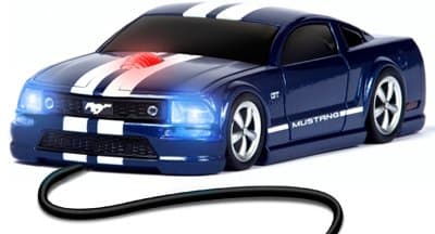 Road Mice Ford Mustang GT Mouse - Optical Wired - Blue, White USB - Scroll Wheel