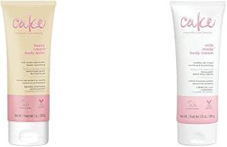 Cake Beauty Vegan Body Lotion and Cream for Dry Skin - 7 Ounce Each