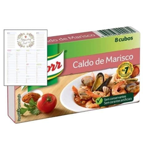 Seafood Stock Cubes Bundle which Contains Bouillon Shellfish Stock (Caldo de Marisco) 8 Cubes and Grocery List Card