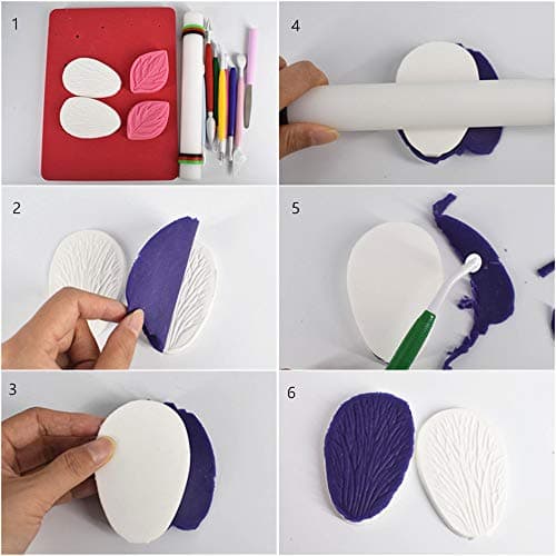 AK ART KITCHENWARE Sugar Paste Flower Veining Molds Petal Veiners Fontant Mold Cake Craft Tools (Hibiscus)