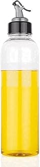 ikis Food-Grade Plastic 1 litres Oil Dispenser for Cooking, Easy Flow Oil and Vinegar Bottle, Oil Pourer, Liquid Dispenser, Transparent, Unbreakable (Pack 1)
