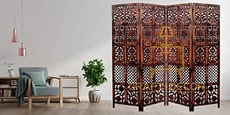 Wooden partition for Living Room | Wood Screen for Pooja Room | Hall Partition | Separator for Living Room | Modern Decorative Wall Divider | Folding Door Screen Kitchen | Foldable Panel