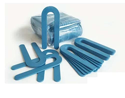 1/16 x 1-1/2 x 3-1/2 Plastic Horseshoe Shims - Blue - 100/Package