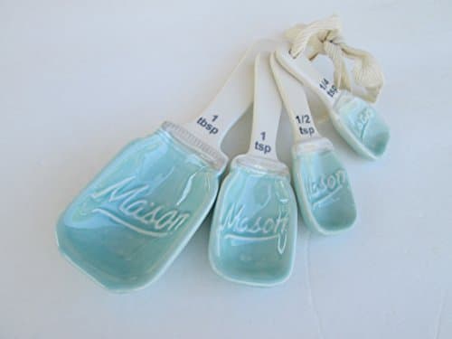 Mason Jar Ceramic Measuring Spoons Set Model: (Home & Kitchen)