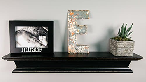 Black Distressed Featured Wood Shelf – 3" Deep