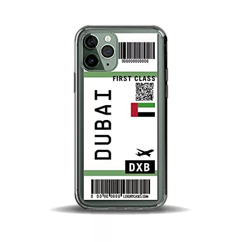 Apple IPhone 12/12 Pro And IPhone 11/12 Pro Max Air Ticket Travel Label Dubai Clear Case (IPhone 12/12 Pro)