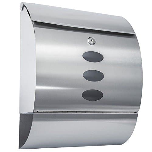 Stainless Steel Wall Mount Mail Box Locking Drop Box Letterbox Post Box with 2 Keys