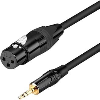 XLR to 3.5mm, (3.3 FT) Stereo Microphone Cable for Camcorders, DSLR Cameras, Computer Recording Device and More