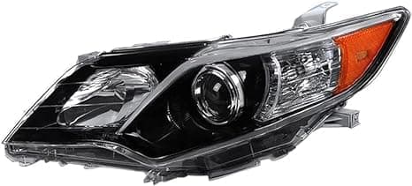 Front Headlight Assembly For 2012 2013 2014 Toyota Camry SE,Left Driver Side Replacement,Projector Headlamp Black Housing Clear Lens