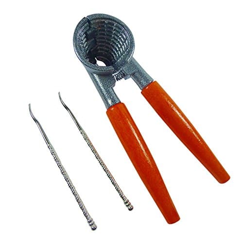 Walnut Cracker with 2 Nut Picks, Plus Twist Cap Bottle Opener - 2 Tools in One!