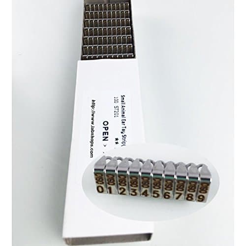 Small Lab Animals Ear Tag for Mouse, Rat, Fish, 5 Digit, Smart Tager tag (100)