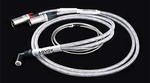 Silver Balanced Tonearm Cable 90 degree DIN to RCA