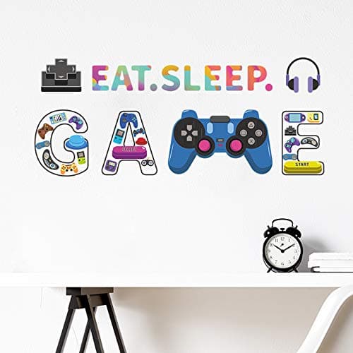 Game Stickers for Wall Decal, Gaming Poster Murals Decor Accessory for Dancing Nursery Boys Room Vinyl Bedroom Home Kids Decal Playroom… (Colorgame-1)