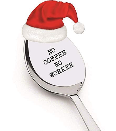 Weenca Engraved Spoon No Coffee No Workee Coffe Spoon for Her or Him/Mother's Day/Coffee Lovers Gifts