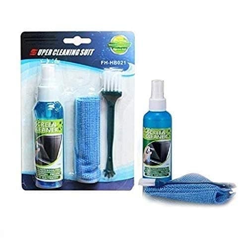 Lapster 3 in 1 Screen Cleaning Kit with Brush and Micro Cloth for PC, laptops, LCD led mobiles and TV (80ML)