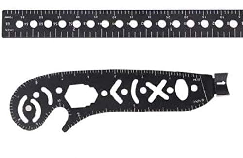 Domom All in One Multi-Function Drawing Tool,Versatile Magcon Tool Drawing Ruler Magnetic Ruler Tool for Notepad Designers Artists Architects Student (Black)