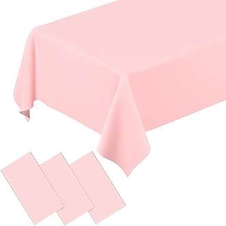 QISOLIY 3 Pcs Light Pink Tablecloth Plastic Table Cloth for Parties Disposable Rectangle Light Pink Table Cloths for Gender Reveal Baby Shower Wedding Birthday Holiday Party Decorations 54 ×108 Inch