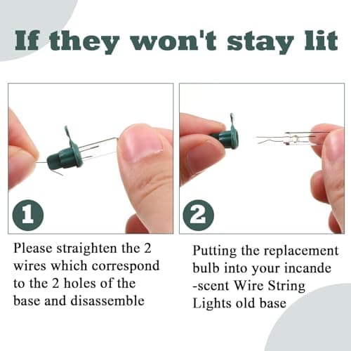 Mudder Multi Replacement Bulbs, Clear Christmas Lights, Wire Christmas Light Set, 2.5 Volt (RBG-25M)