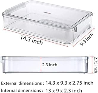 BTSKY 2 Pack Clear Plastic Stackable Storage Box File Protector Case Organizer Portable Project Case Document Holder for 8.5 x 13 Letter A4 File Paper, Plastic Storage Box Office Documents