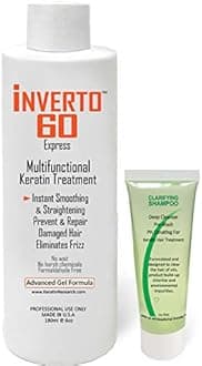 INVERTO 60 Advanced Gel Complex Brazilian Keratin Hair Blowout Treatment Formaldehyde Free Straightening Smoothing and Repairing Damaged Hair Keratin Research (Long hair-180ml)