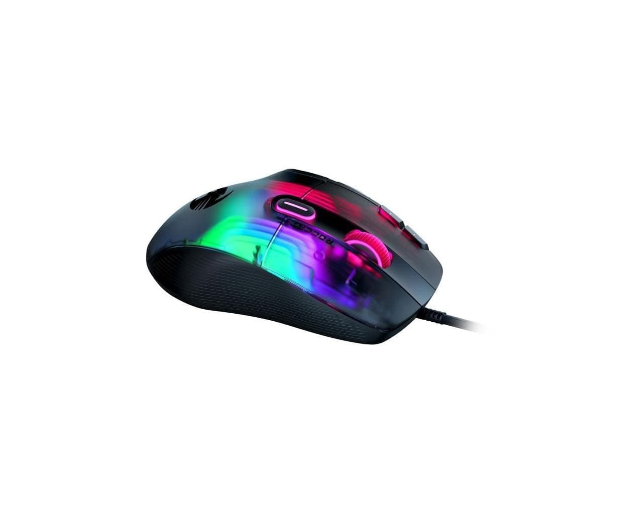 Roccat Kone XP - 3D Lighting Gaming Mouse with 19K DPI Optical Sensor, 4D Krystal Wheel, programmable Button Design & AIMO RGB Lighting, Black