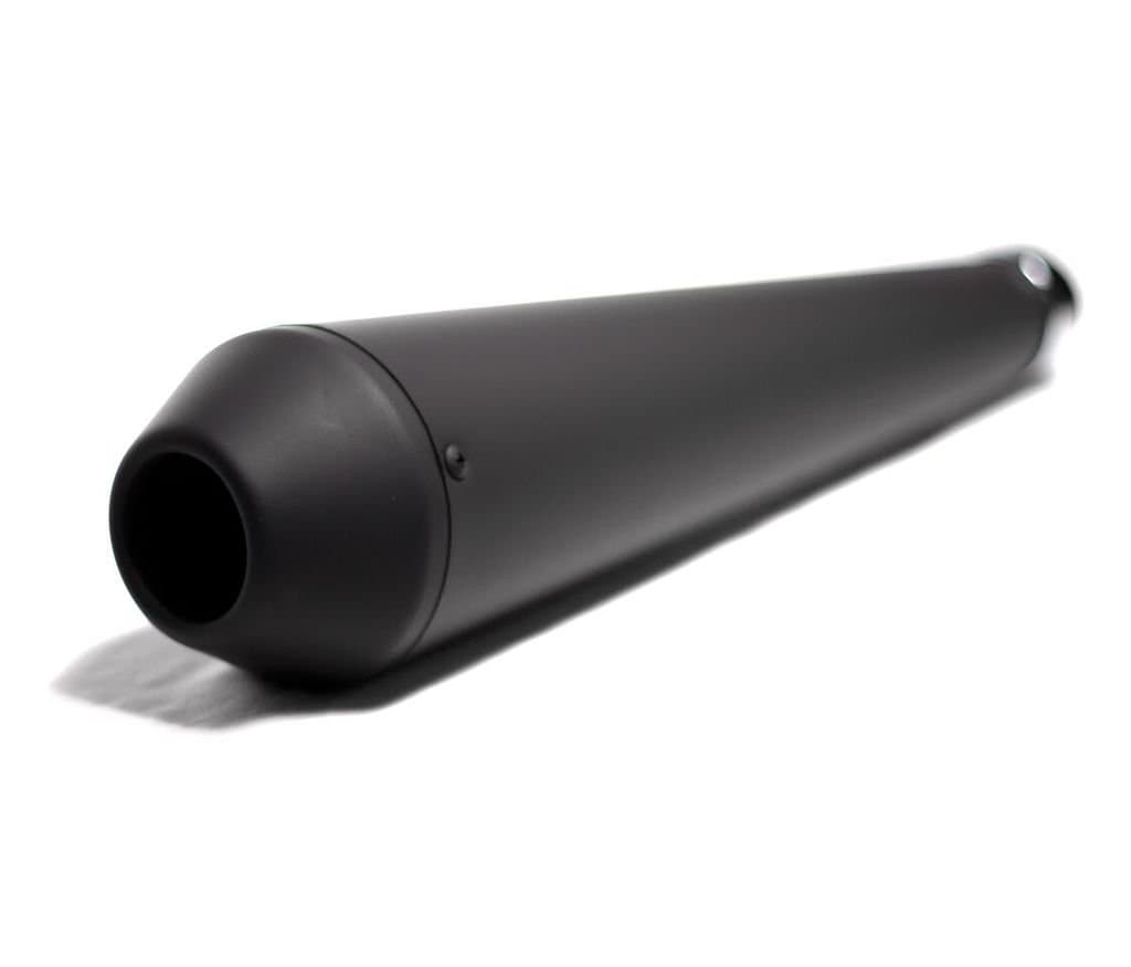 Matte Black 17" Shorty Reverse Cone Megaphone Motorcycle Muffler