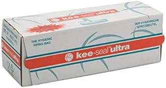 KEE-SEAL ULTRA Disposable Pastry Bags, Piping Bag with Non-Slip Outer Surface, Smooth-Flow Interior, Easy Tear Perforation, Convenient Dispenser Box, 18-Inch, Clear