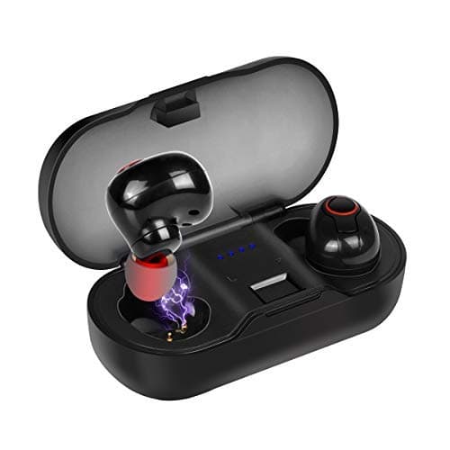 Wireless Earbuds Waterproof,v5.0 Portable Bluetooth Earbuds with Mini Charging Case for Sport with Noise-Cancelling & Build-in Mic, Quick Charging Headphones Suitable for Android and iPhone
