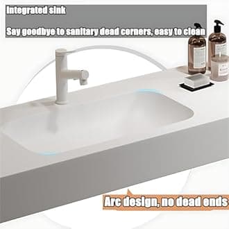 ZGNBSD Double Sink Bathroom Vanity - Solid Wood Bathroom Vanity with Smart Defog Mirror ＆ Light, Floating Double Sink Cabinet with Abundant Storage Space (52IN)