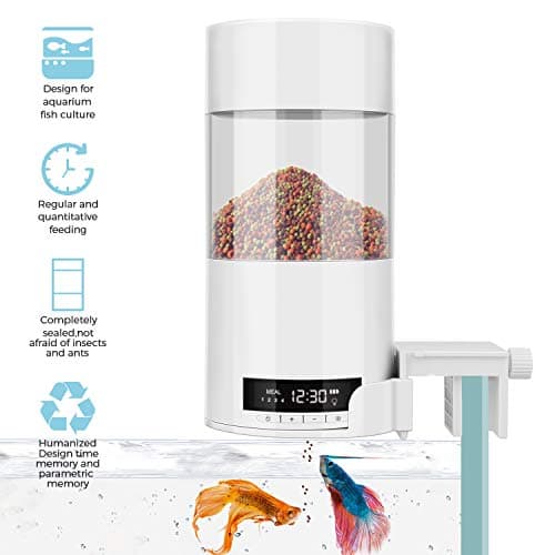 YINKUU Automatic Fish Feeder, Auto Fish Turtle Feeder for Aquarium and Fish Tank Programmable Operated Vacation/Weekend Auto Fish Food Dispenser Aquarium Feeding Station
