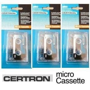 M60 /MC60 60 Minute Micro Cassette / Microcassette (Pack of 3) ---Compatible with: Panasonic RR-900 Transcriber Panasonic RR-930
