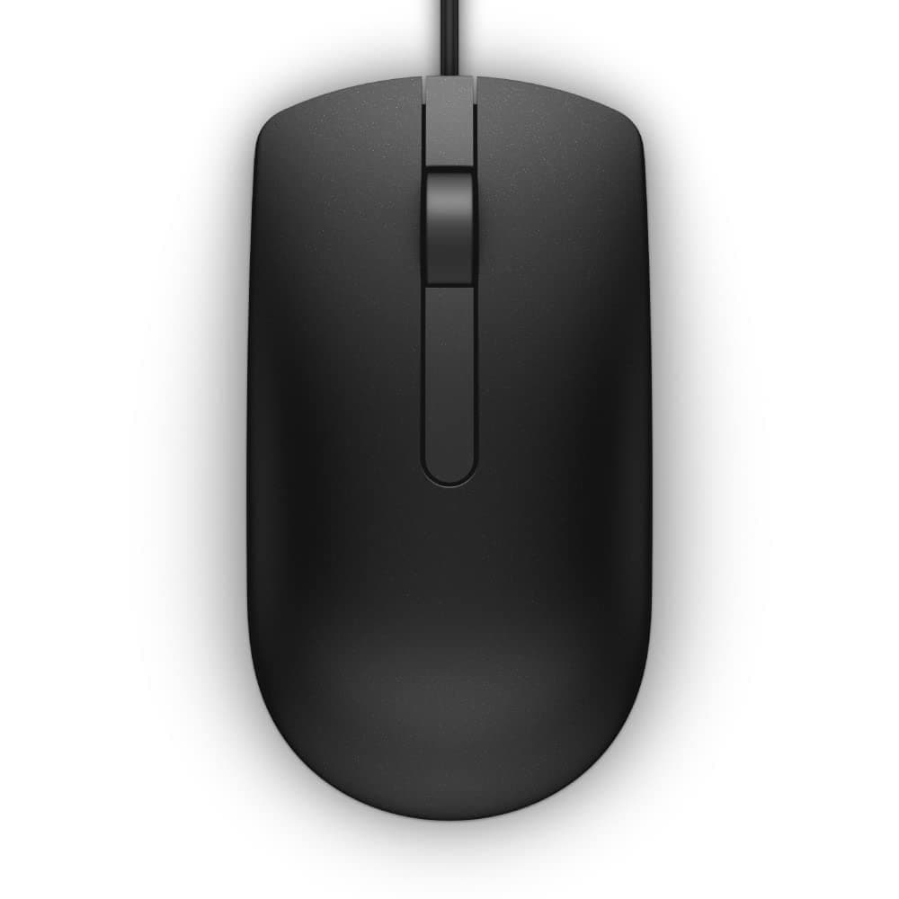 MS116 - Mouse - Optical - 2 Buttons - Wired - USB - Black - Retail - for Inspiron 17R 57XX, 17R 7720, Latitude D630, Optiplex 50XX, 5250, 90XX, XPS One 27XX