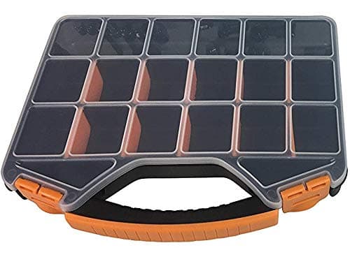 Heavy Duty Storage Box & Organizer with 18 Adjustable Compartments